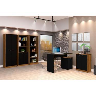 Imagem de Conjunto 3 Armários Organizador e 1 Mesa Escrivaninha Office 1 Balcão 