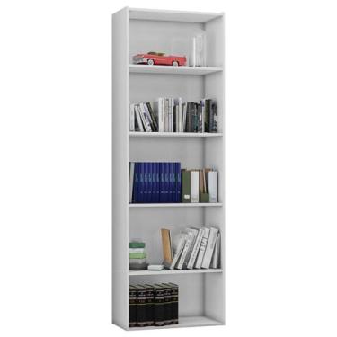 Imagem de Estante Livreiro 4 Prateleiras Luiza Branco - AJL Móveis, Branco, 26 K
