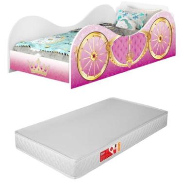 Imagem de Mini Cama Carro Infantil Para Meninas Carruagem Mdf Rosa - B&A BENTO, 