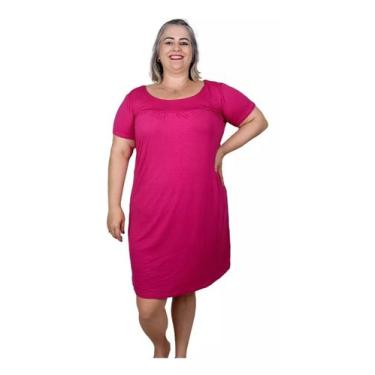 Imagem de Vestido Feminino Plus Size Midi Manga Curta Moda Evangelica - Coalizão