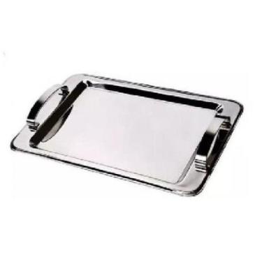 Imagem de Bandeja Retangular Com Alça 35cm Aço Inoxidável Mimostyle