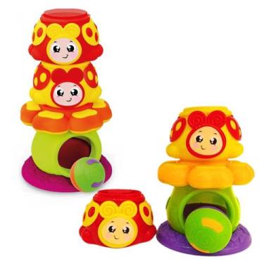 Imagem de Brinquedo Educativo Bebe Empilhar Torre Joaninha Didático - JXP Brink