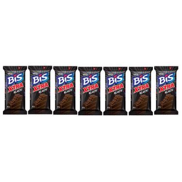 Imagem de Kit 7 Chocolate Bis Lacta Xtra Black 45g