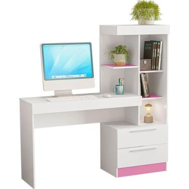 Imagem de Mesa para Computador Office Kokai Rosa - MoveisAqui - Notável