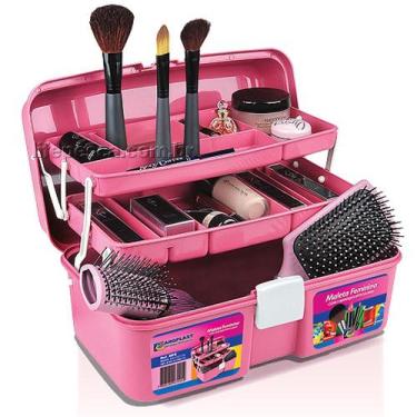 Imagem de Caixa Feminina Para Maquiagens Com Bandejas Articuladas - Arqplast