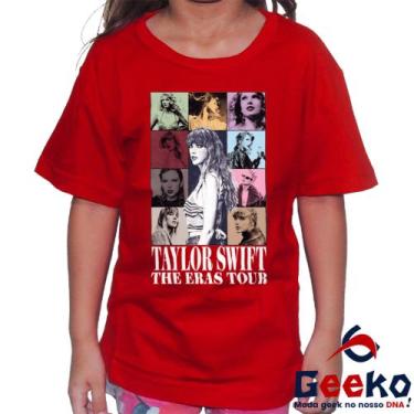 Imagem de Camiseta Infantil Taylor Swift 100% Algodão The Eras Tour Pop Geeko, V