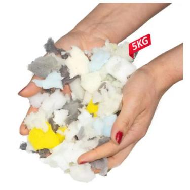 Imagem de Espuma em flocos para enchimento de puffs e pelúcia 5Kg - Mgonline