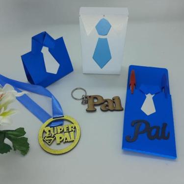 Imagem de Lembrancinha Dia Dos Pais Kit Caixinhas Medalha Chaveiro - MIWL ART