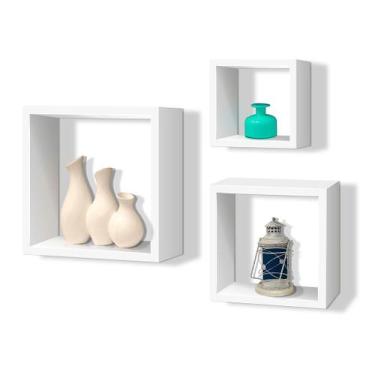 Imagem de Kit 3 Nichos Quadrados com 3 Tamanhos - Testoni Decor, Branco