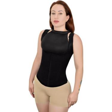 Imagem de Cinta Modeladora 16 Barbatanas Comprime Abdômen Corrigi Postura - Faná