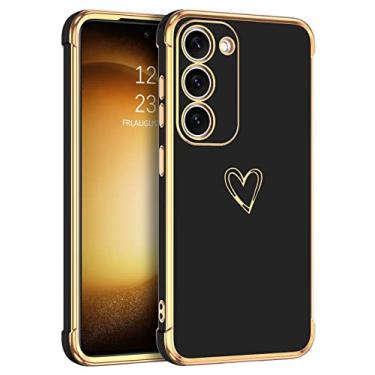 Imagem de BENTOBEN Capa para Samsung Galaxy S23, linda estampa de coração fina para S23, macia, flexível, à prova de choque, TPU (poliuretano termoplástico) para mulheres e meninas, antiderrapante, capa de carregamento para Samsung S23 de 6,1 polegadas, 2023, preta