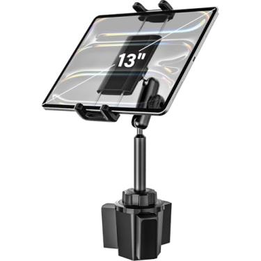 Imagem de Dosvsi Suporte de copo para tablet de carro, [braço de esfera tripla de metal] Suporte de copo para caminhão, suporte de copo de veículo compatível com iPad Pro 13 (M4) 12.9 Mini Air, ELD, Galaxy Tab,
