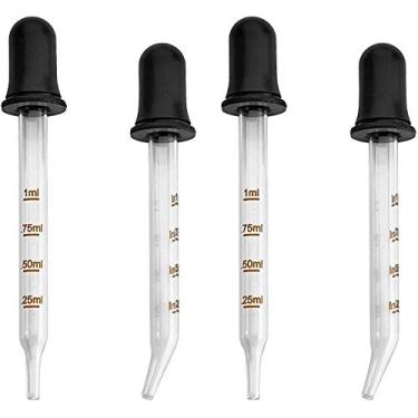 Imagem de Gotas para os olhos - Pacote de 4, Conjunto de Gotas de vidro calibrado para medicina de vidro a granel e ponta reta