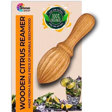 Imagem de StesoSHOP Espremedor de limão cítrico fácil – Espremedor de frutas cítricas – Espremedor de suco de laranja de limão – Manual de espremedor de mão – Alargador de madeira
