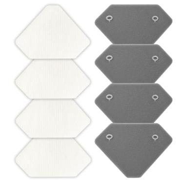 Imagem de Pacote com 4 kits de filtro de feltro de espuma pré-motor BU3523 BU3120 compatíveis com limpador sem fio leve Shark BU3120, aspirador de pó sem fio Shark BU3523 Clean Empty, sistema Shark Auto Empty,