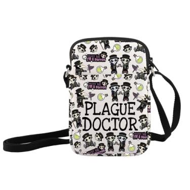 Imagem de JXGZSO Plague Doctor Cryptid Bolsa tiracolo Cryptozoology Gift Cryptid Creature Gift Mythical Plague Doctor Shoulder Bag, Bolsa transversal Plague Doctor Cryptid