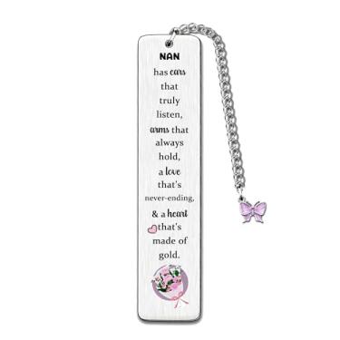 Imagem de Marcadores de livro Nan Presente de Dia das Mães Presentes de Aniversário para Vovó Lembrança Feminina Vovó Ação de Graças Natal Ano Novo Apreciar Aposentadoria Nan Tem orelhas que realmente ouvem