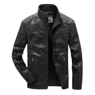 Imagem de Jaqueta de couro masculina moto slim - Fox 8, Preto, P