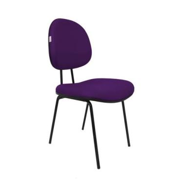 Imagem de Cadeira Fixa Executiva Zeus - Maiart, Couro Sintetico Corano, Roxo