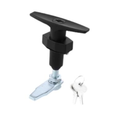 Imagem de Fenteer Conjunto de correspondência T Handles Lock Ferramentas de bloqueio de segurança Caixa Trava da porta do trailer para campistas, Língua Longa, 8.2x6.2x9.8 Cm