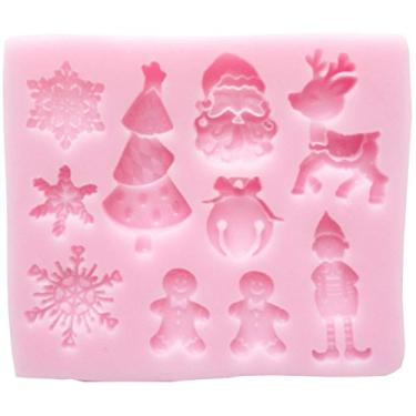 Imagem de FUNSHOWCASE Santas Essentials Molde de silicone para doces para cupcake, decoração de bolos, pasta de açúcar, fondant, manteiga, resina, projetos de artesanato de argila de polímero