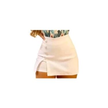 Imagem de Short Saia Com Botões E Fenda Cintura Alta Pluz Size Grande - COWGIRLS