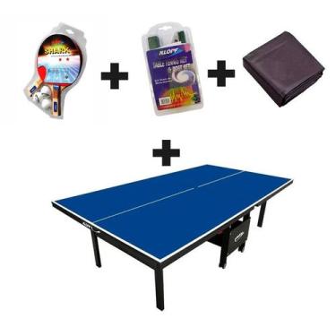 Imagem de MESA DE PING PONG MDF 18mm 1084 KLOPF C/ RODAS + Kit Raquetes e Bolinh