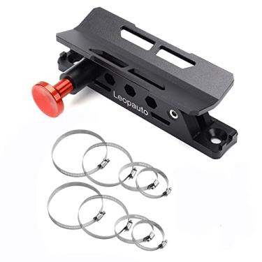 Imagem de Leopauto Suporte universal de extintor de incêndio para veículos, barra de alumínio ajustável de liberação rápida com 8 braçadeiras, compatível com Jeep Wrangler JK TJ Rubicon UTV, preto