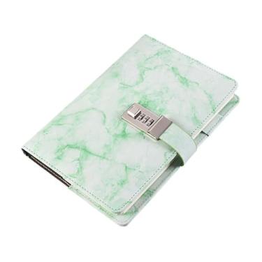 Imagem de MERIGLARE Diário com Cadeado Diário com Cadeado de Combinação Caderno de Negócios para Adultos Meninos Meninas Caderno de Senha Grosso Caderno de Senha Caderno, Verde
