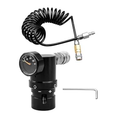 Imagem de AUGREX Regulador ajustável de CO2 de Paintball Regulador de baixa pressão MR Reg GEN2 Micro para tanques de ar HPA LP SLP, rosca de entrada G1/2-14 Saída 20psi a 200psi