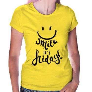 Imagem de Baby Look Smile, It's Friday! - Foca na Moda, Amarelo, P