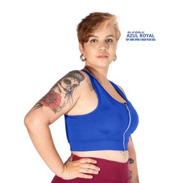 Imagem de Top Com Ziper E Bojo  Removível Plus Size Conforto Garantido pela Wolf