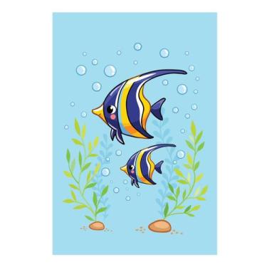 Imagem de Placa Decorativa MDF Infantil Fundo do Mar Peixe Azul 30x40 - Quartinh