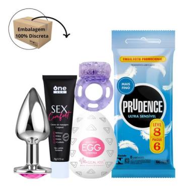 Imagem de Kit Preservativo Prudence Ultra Sensivel + Anel Vibrador + Sex Comfort