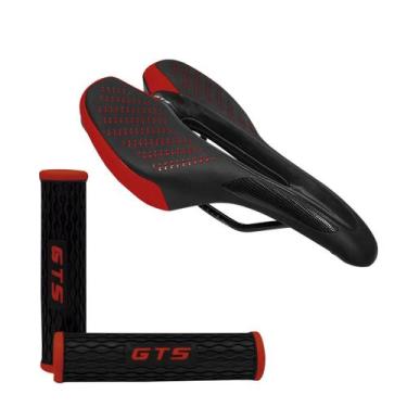 Imagem de Selim Kit MTB GTS Prime LED + Manopla HY-230 Preto Vermelho