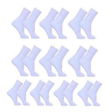 Imagem de Kit 10 Pares de Meias Masculina Sport Cano Médio - Try Basics, Branco,