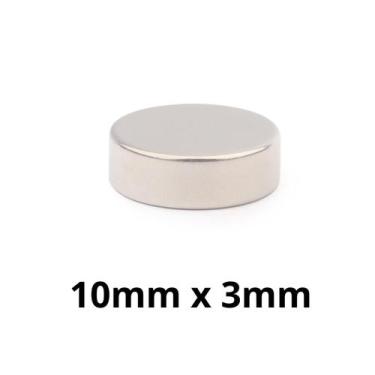 Imagem de Kit 5 Peças Imã Neodímio Disco Magnético N35  10 x 3 mm Super Forte Po