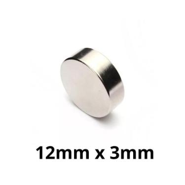 Imagem de Kit 5 Peças Imã Neodímio Disco Magnético N35  12 x 3 mm Super Forte Po