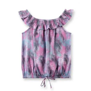 Imagem de BLUSA JUVENIL MENINA CIGANINHA FOLHAGENS ROSA  tamanho 12 - Amoroupas