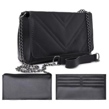 Imagem de Bolsa Pequena Feminina Transversal Carteira Nécessaire CM SHOES Kit