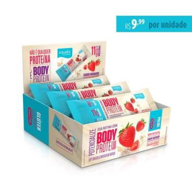 Imagem de Body Protein Barra  Sabor Morango 9 un - 40g Equaliv - Lojaequaliv