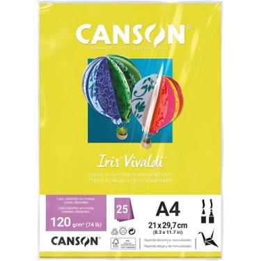 Imagem de Pct papel iris vivaldi 25fls a4 120gr canson escolha a cor, AMARELO CA