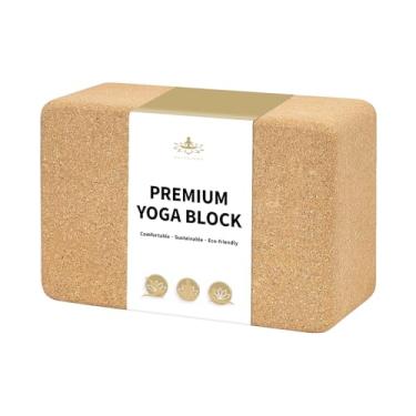 Imagem de Hatha yoga bloco de yoga hatha yoga cork, cortiça natural portuguesa, tijolo premium 9"x6"x4", acessórios de yoga ecológicos para yoga, pilates e alongamento