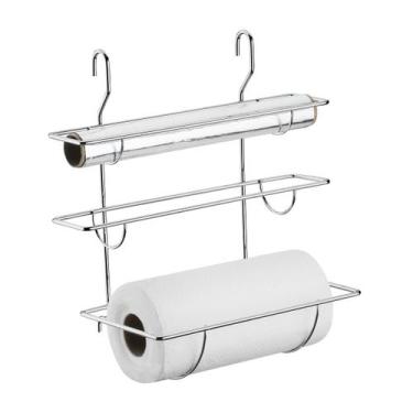 Imagem de Suporte Triplo Para Pendurar barra de cozinha Inox Schmitt