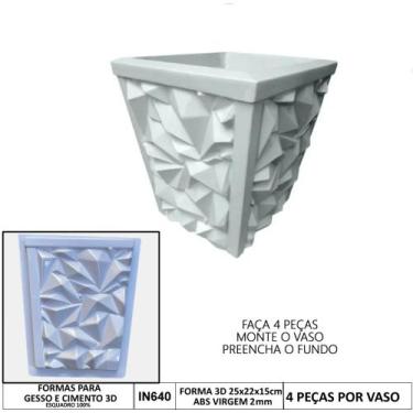 Imagem de orma 3d Mini Vaso Alpes 25x22x15cm Abs 2MM Virgem Molde para gesso Ou 