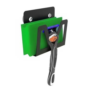 Imagem de Porta Esponja De Banho E Gillette Preto Com Ventosa SF.ELG - ShopForte