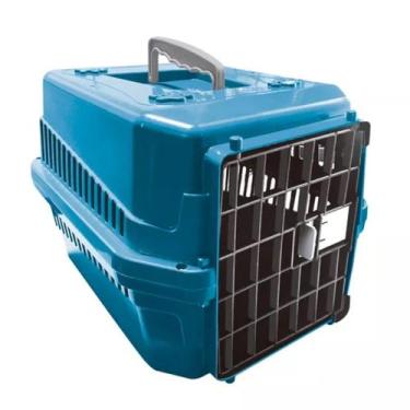 Imagem de Caixa de Transporte Para Cachorros e Gatos Pequenos N2 Azul - MecPet