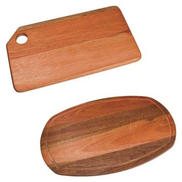 Imagem de Kit Prancha oval 50x30 e tábua com furo 32x16 de pau madeira - Edal