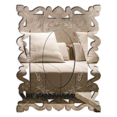 Imagem de Espelho Decorativo Veneziano Pegui 24x32 3896 - CREATUS, prata
