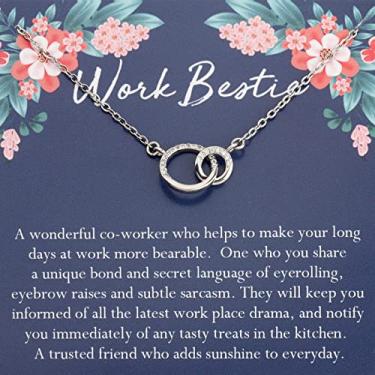 Imagem de TGBJE Work Bestie Definition Funny Coworker Gift Work BFF Gift Coworker Birthday Jewelry Gift, 2cm, Zinco, Sem Pedra Preciosa